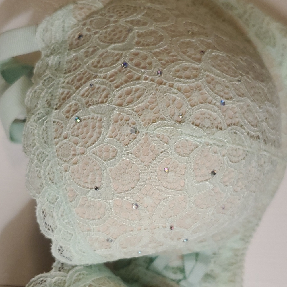 NWOT Dream Angel Lined Demi-bra Rhinestones